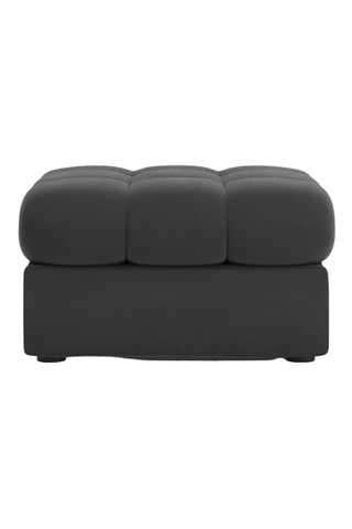 Pouf Yohan - Gris - En tissu velours
