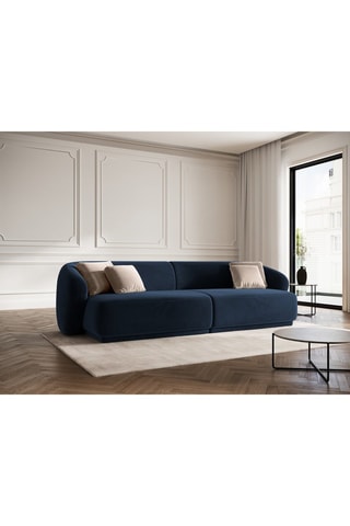 Canapé Louis - Bleu foncé - 4 places - Tissu velours