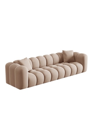 Canapé modulable Halley - Beige - 4 places - Tissu velours