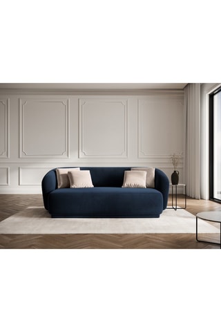 Canapé Louis - Bleu foncé - 2 places - Tissu velours