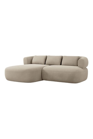 Canapé d'angle gauche Aldrin - Beige - 3 places - En velours