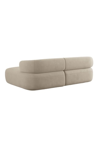 Canapé d'angle droit Aldrin - Beige - 3 places - En velours