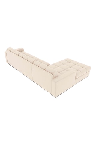 Canapé d'angle gauche Yohan - Beige - 4 places - En tissu structuré