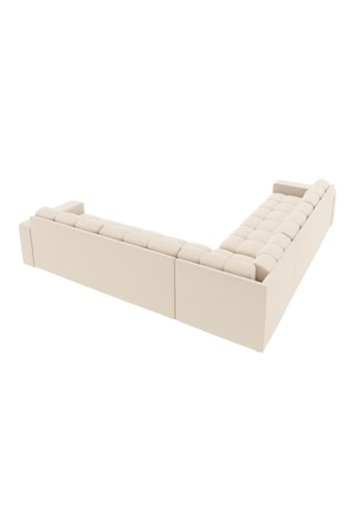 Canapé d'angle réversible Yohan - Beige - 5 places - En tissu structuré