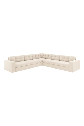 Canapé d'angle réversible Yohan - Beige - 5 places - En tissu structuré