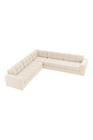 Canapé d'angle réversible Yohan - Beige - 5 places - En tissu structuré