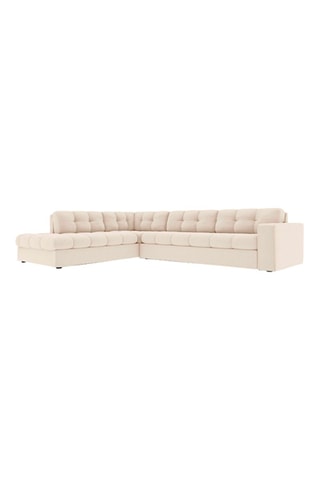 Canapé d'angle gauche Yohan - Beige - 5 places - En tissu structuré