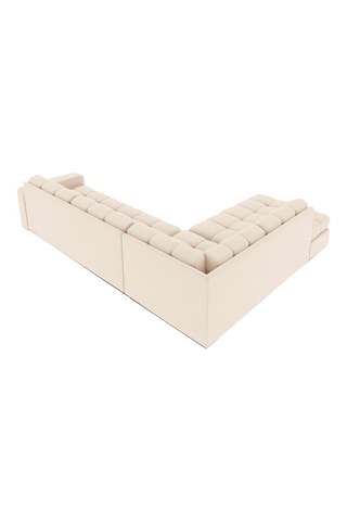 Canapé d'angle gauche Yohan - Beige - 5 places - En tissu structuré