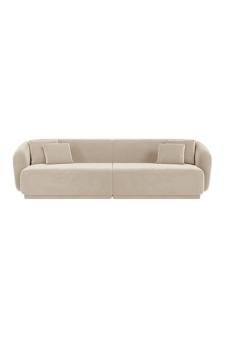 Canapé Louis - Beige - 4 places - Tissu velours