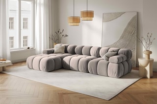 Canapé d'angle gauche modulable Tropea Beige