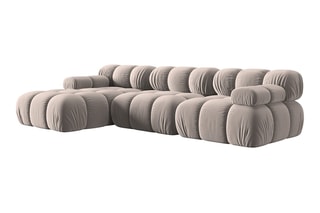 Canapé d'angle gauche modulable Tropea Beige