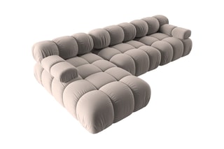 Canapé d'angle gauche modulable Tropea Beige
