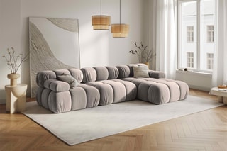 Canapé d'angle droit modulable Tropea Beige