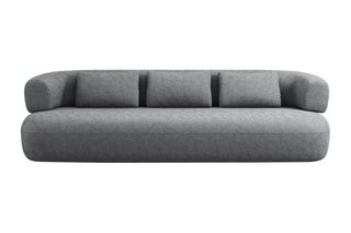 Canapé Aldrin - Gris foncé - 4 places - En tissu chenille