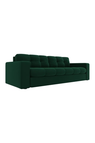 Canapé Yohan - Vert bouteille - 3 places - En tissu synthétique - Toucher velours