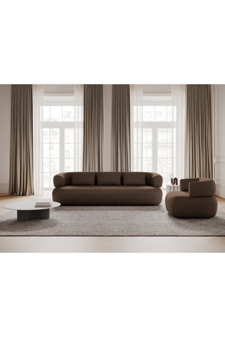 Canapé Aldrin - Marron - 4 places - En tissu velours