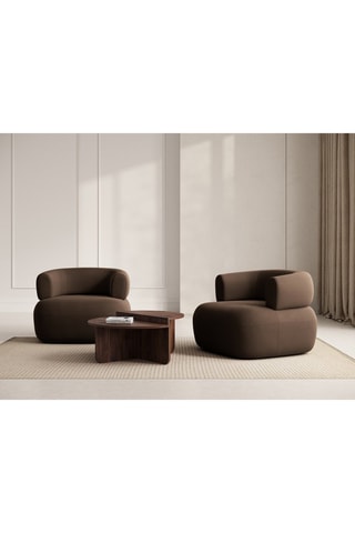 Fauteuil Aldrin - Marron - En velours