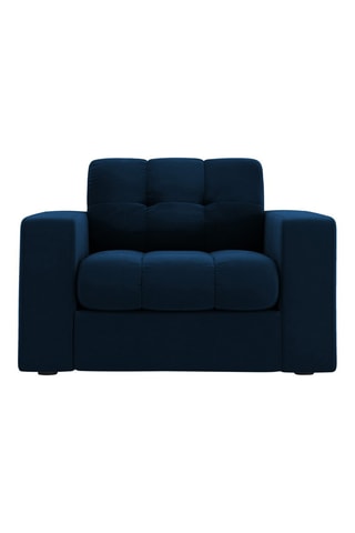 Fauteuil Yohan - Bleu marine - En tissu velours