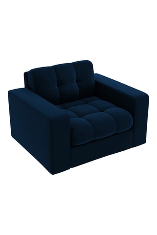 Fauteuil Yohan - Bleu marine - En tissu velours