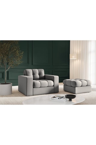 Fauteuil Yohan - Gris clair - En tissu structuré
