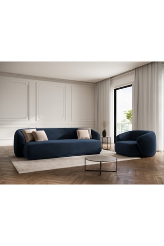 Fauteuil Louis - Bleu marine - En tissu velours
