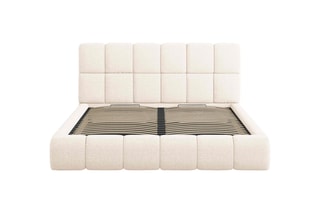 Lit-coffre avec tête de lit Tropea - Beige clair