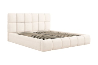 Lit-coffre avec tête de lit Tropea - Beige clair