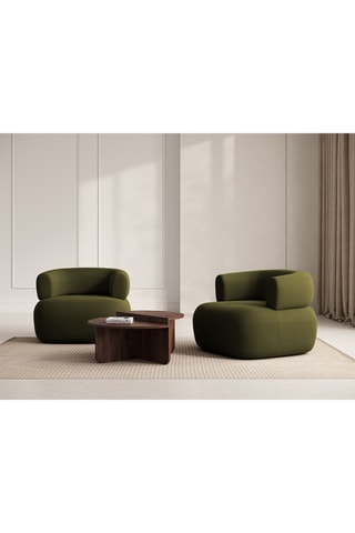 Fauteuil Aldrin - Vert olive - Toucher velours