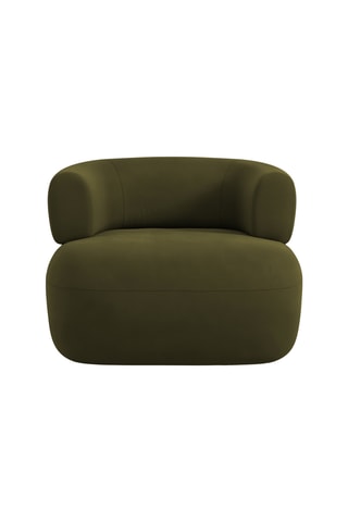 Fauteuil Aldrin - Vert olive - Toucher velours