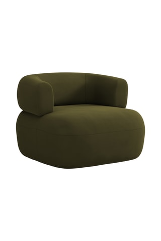 Fauteuil Aldrin - Vert olive - Toucher velours