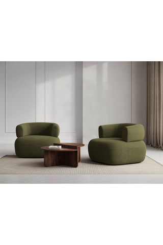 Fauteuil Aldrin - Vert olive - En tissu bouclé