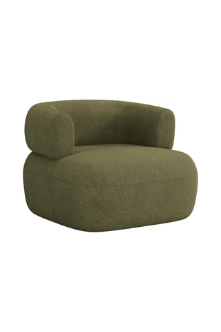 Fauteuil Aldrin - Vert olive - En tissu bouclé