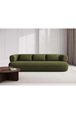 Canapé Aldrin - Vert olive - 3 places - En tissu bouclé