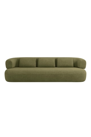 Canapé Aldrin - Vert olive - 3 places - En tissu bouclé