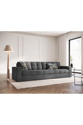 Canapé Yohan - Gris foncé - 4 places - Toucher velours