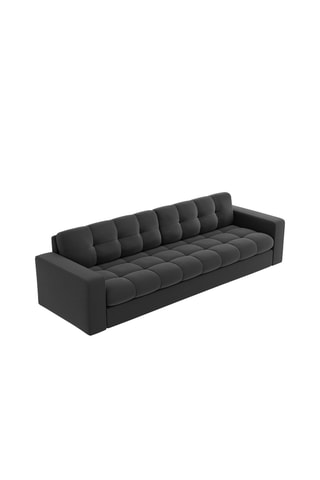 Canapé Yohan - Gris foncé - 4 places - Toucher velours