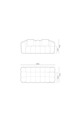 Canapé Arden - Beige - 3 places - Toucher velours