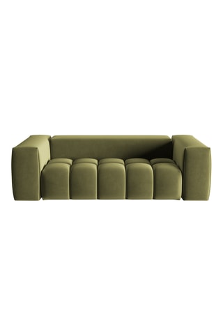 Canapé Lorella - Vert olive - 3 places - Toucher velours