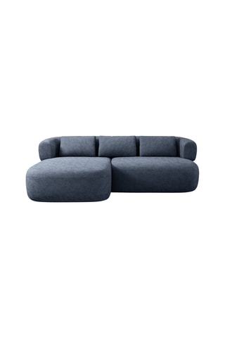 Canapé d'angle gauche Aldrin - Bleu foncé - 3 places - En tissu chenille