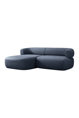 Canapé d'angle gauche Aldrin - Bleu foncé - 3 places - En tissu chenille