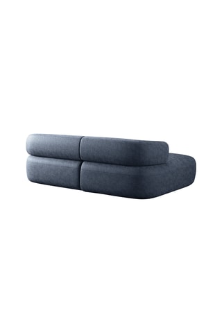 Canapé d'angle gauche Aldrin - Bleu foncé - 3 places - En tissu chenille