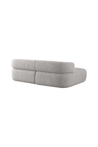 Canapé d'angle gauche Aldrin - Gris clair - 3 places - En tissu bouclé