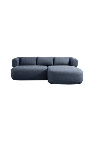 Canapé d'angle droit Aldrin - Bleu foncé - 3 places - En tissu chenille