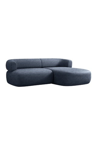 Canapé d'angle droit Aldrin - Bleu foncé - 3 places - En tissu chenille