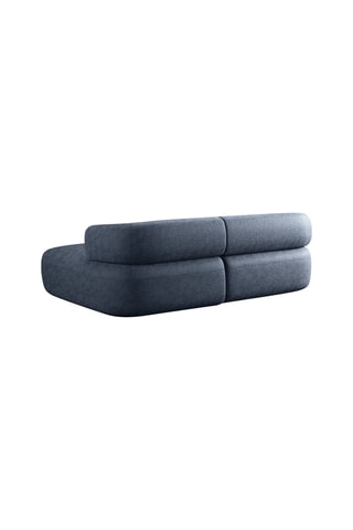 Canapé d'angle droit Aldrin - Bleu foncé - 3 places - En tissu chenille