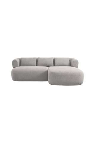 Canapé d'angle droit Aldrin - Gris clair - 3 places - En tissu bouclé