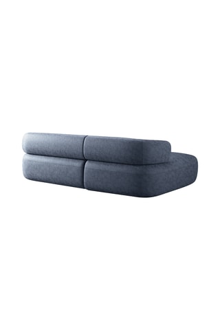 Canapé d'angle gauche Aldrin - Bleu foncé - 3 places - En tissu chenille