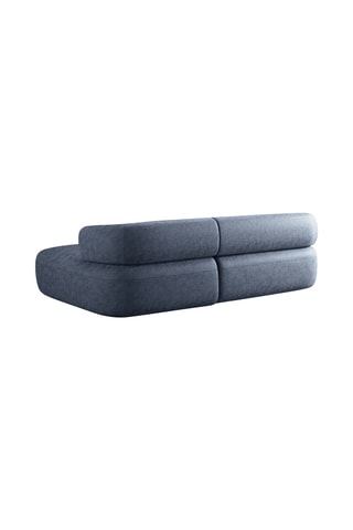 Canapé d'angle droit Aldrin - Bleu foncé - 3 places - En tissu chenille