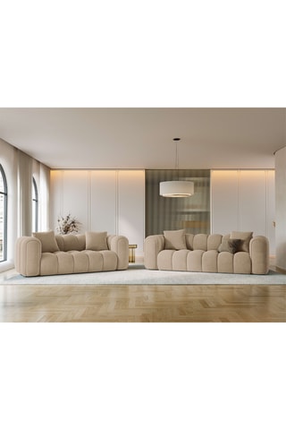 Canapé Arden - Beige - 4 places - Toucher velours