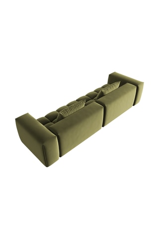 Canapé Lorella - Vert olive - 5 places - Toucher velours
